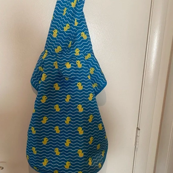 Blue Rubber Duck Print dog raincoat - Picture 1 of 3